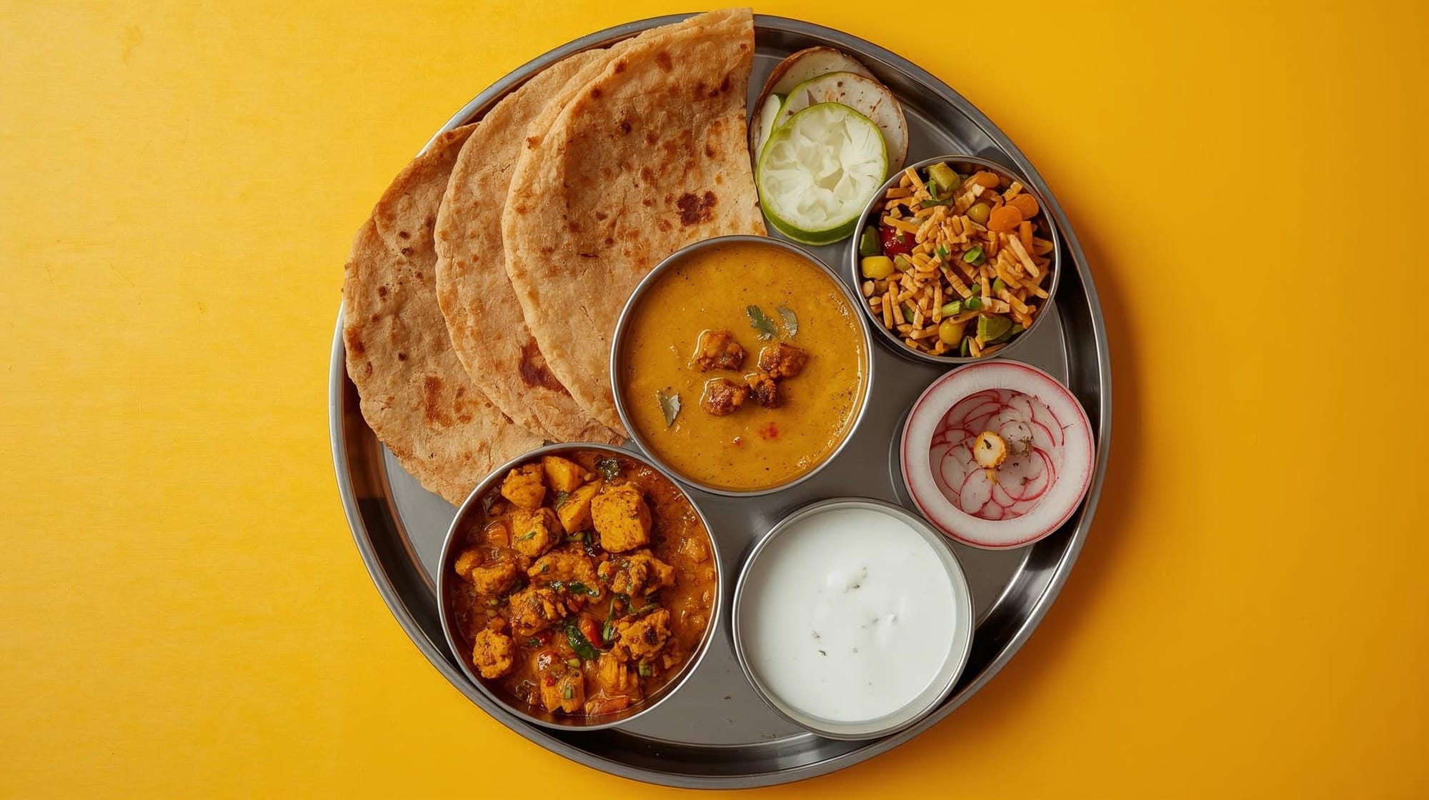 Balanced Indian plate for belly fat reduction