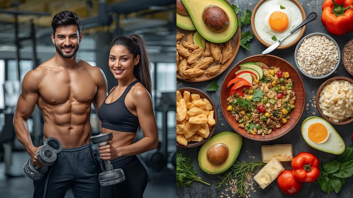 Balanced nutrition and workout for body recomposition — lose fat and build muscle naturally